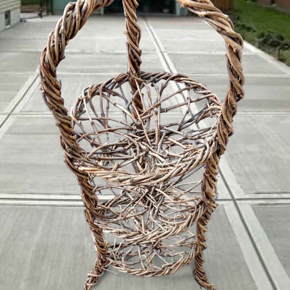 🚨VNTG French Country 3-tier Wicker Basket Stand Woven Baskets & Vine Frame 🧺 - Picture 5 of 7